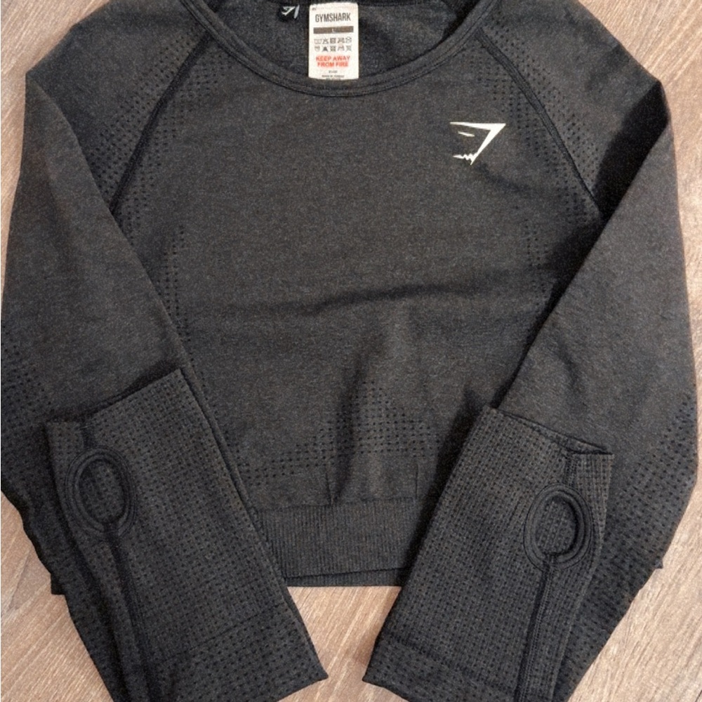 Women's Black Gymshark Workout Long Sleeve